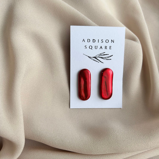 Oblong Red Stud